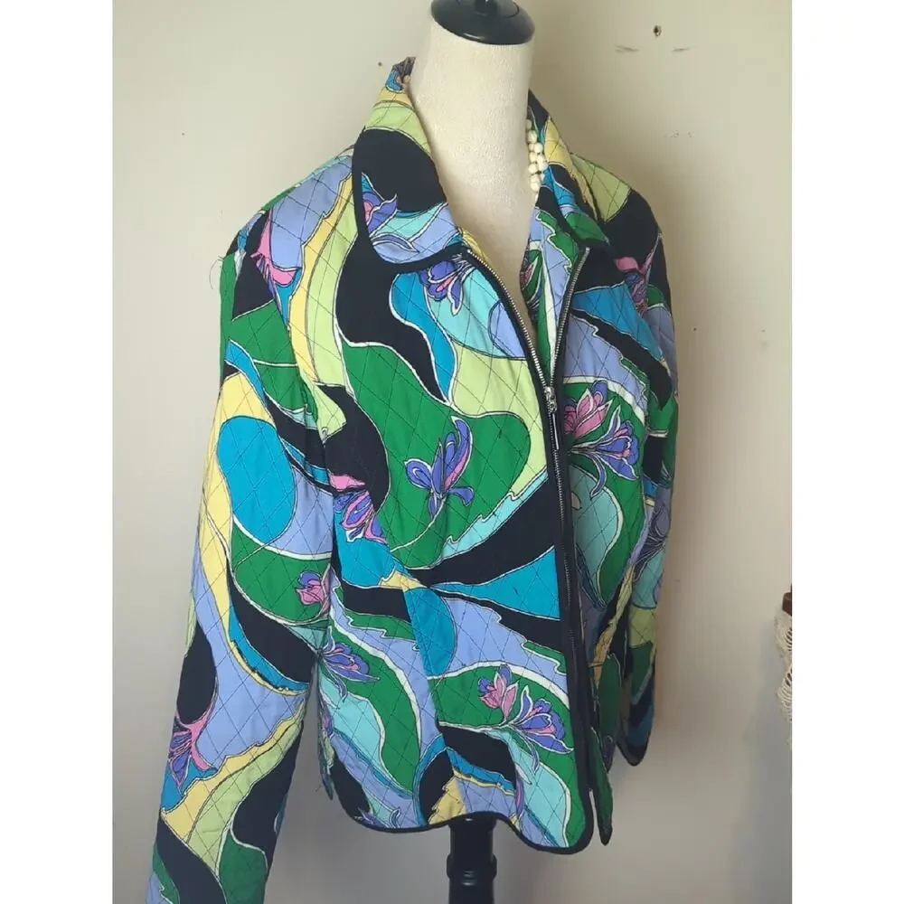 Vintage Requirements Quilted Jacket Resort Wear Coastal Prep Lily Inspired